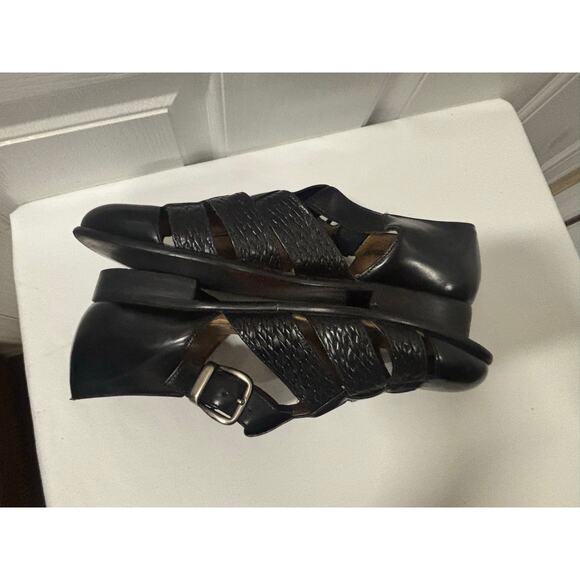 Stacy Adams Men’s 9.5M Black Woven Leather Fisherman Sandals Buckle Dress Casual main image 5